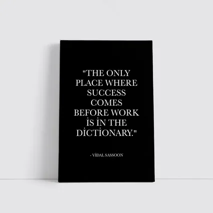 Vidal Sassoon Success Quote Black Background