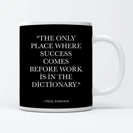 Vidal Sassoon Success Quote Black Background
