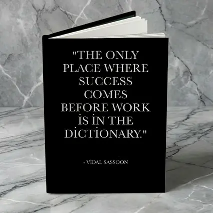 Vidal Sassoon Success Quote Black Background