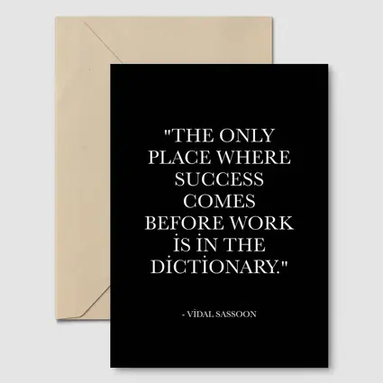 Vidal Sassoon Success Quote Black Background