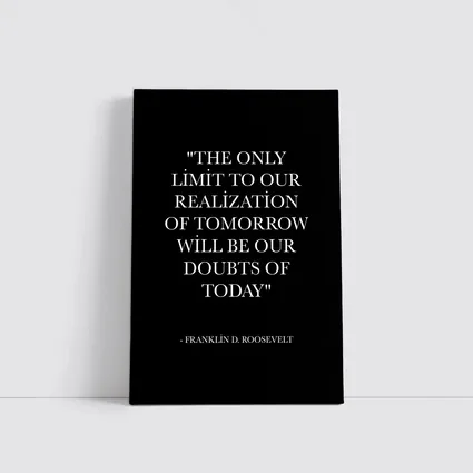 Franklin Roosevelt Doubt Quote Black Minimal