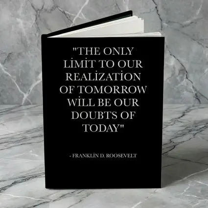 Franklin Roosevelt Doubt Quote Black Minimal
