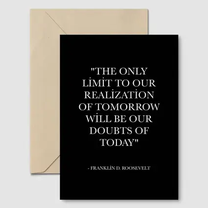 Franklin Roosevelt Doubt Quote Black Minimal