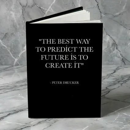 Peter Drucker Quote Black Minimalist Art
