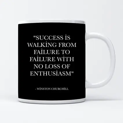 Winston Churchill Success Quote Black Minimal