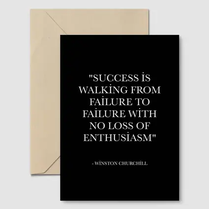 Winston Churchill Success Quote Black Minimal