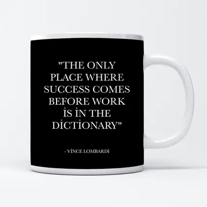 Vince Lombardi Success Quote Black Poster