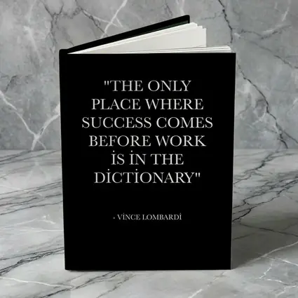 Vince Lombardi Success Quote Black Poster