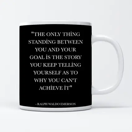 Ralph Waldo Emerson Goal Quote Black