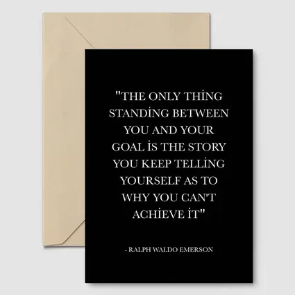 Ralph Waldo Emerson Goal Quote Black