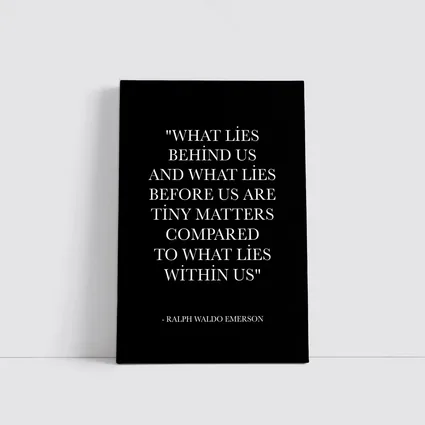 Ralph Waldo Emerson Quote Black Minimalist Print