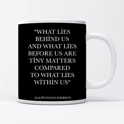 Ralph Waldo Emerson Quote Black Minimalist Print