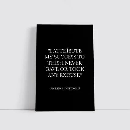 Florence Nightingale Success Quote Black Print