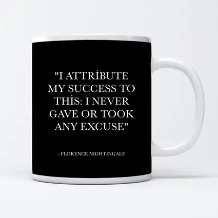 Florence Nightingale Success Quote Black Print