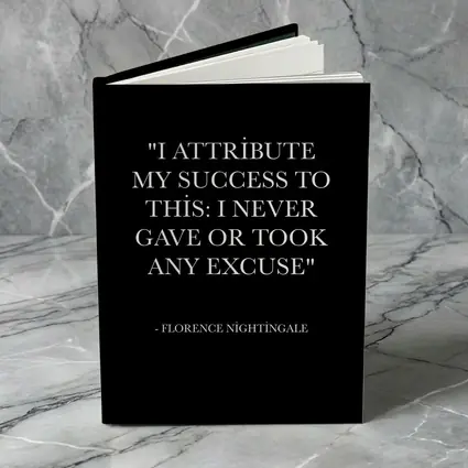 Florence Nightingale Success Quote Black Print