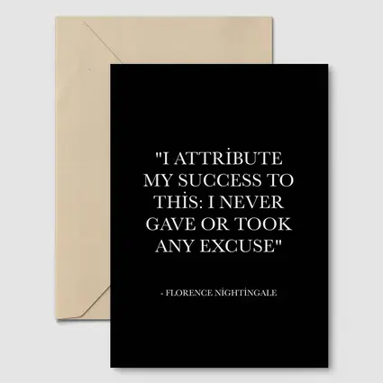 Florence Nightingale Success Quote Black Print