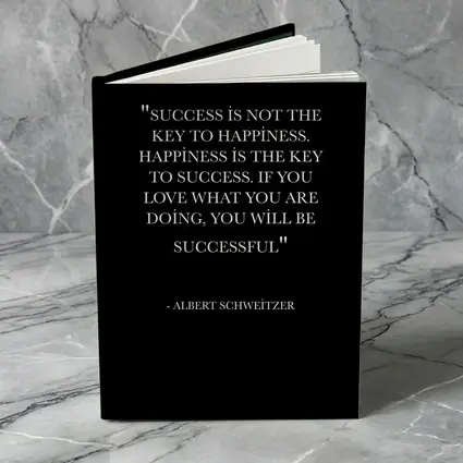 Albert Schweitzer Happiness Success Quote Black