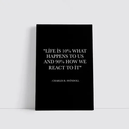 Charles Swindoll Life Reaction Quote Black