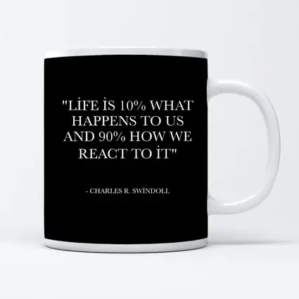 Charles Swindoll Life Reaction Quote Black