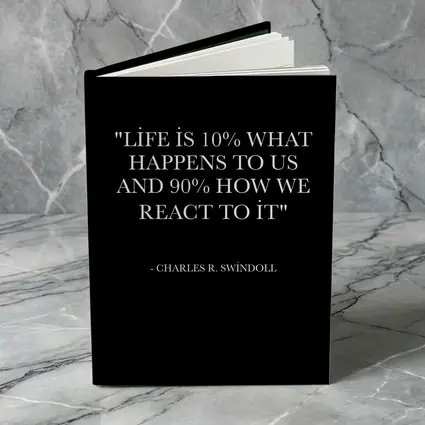 Charles Swindoll Life Reaction Quote Black