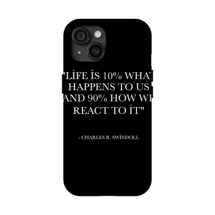 Charles Swindoll Life Reaction Quote Black