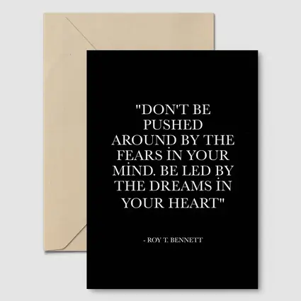 Roy T Bennett Dreams Heart Quote Black