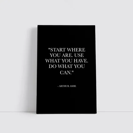 Arthur Ashe Quote Black Minimalist Art