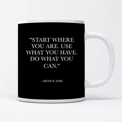 Arthur Ashe Quote Black Minimalist Art