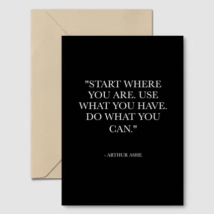 Arthur Ashe Quote Black Minimalist Art