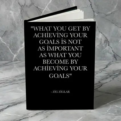 Zig Ziglar Goals Quote Black White