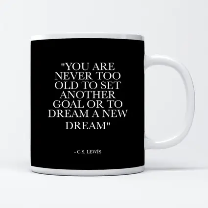 CS Lewis Dream Goals Quote Black Background