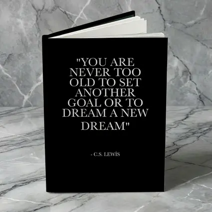 CS Lewis Dream Goals Quote Black Background