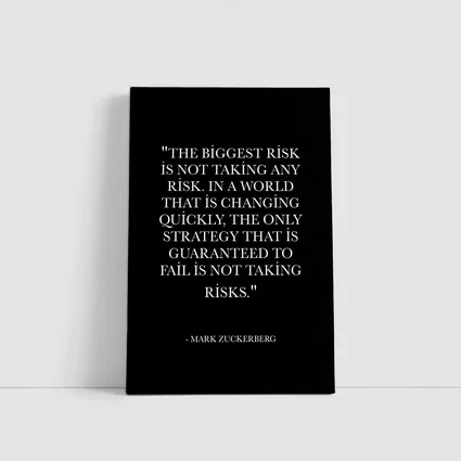 Mark Zuckerberg Risk Quote Black Minimal