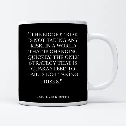Mark Zuckerberg Risk Quote Black Minimal