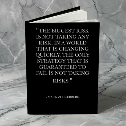 Mark Zuckerberg Risk Quote Black Minimal