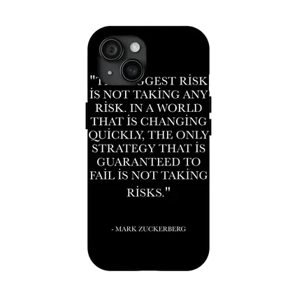 Mark Zuckerberg Risk Quote Black Minimal