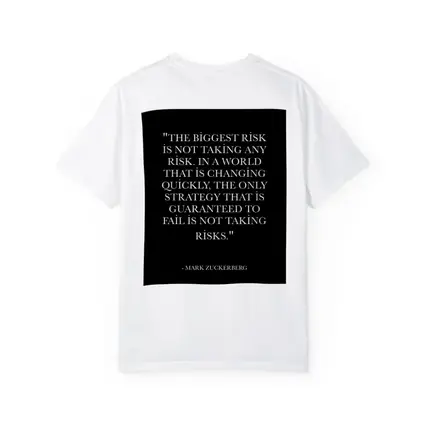 Mark Zuckerberg Risk Quote Black Minimal