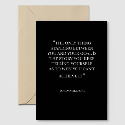 Jordan Belfort Goal Quote Black Background