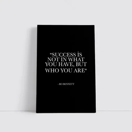 Bo Bennett Success Quote Black Background Art