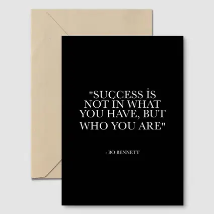 Bo Bennett Success Quote Black Background Art
