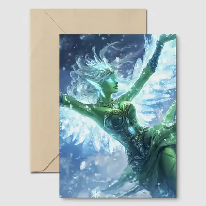 Ice Angel Fantasy Figure Winter Snow Scene