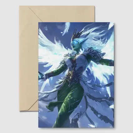 Fantasy Elf Angel Wings Ice Blue Sky