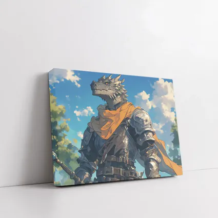 Dragon Knight Armor Anime Sky Background