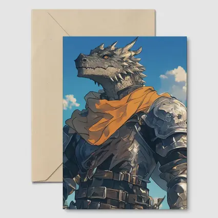 Dragon Knight Armor Anime Sky Background