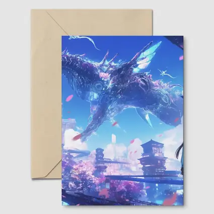 Anime Girl Dragon Fantasy Futuristic City