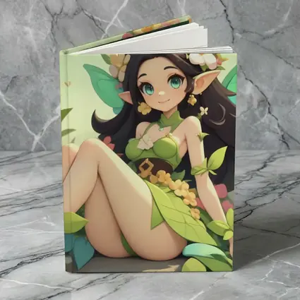 Anime Fairy Girl Sitting Among Flowers