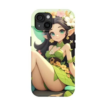 Anime Fairy Girl Sitting Among Flowers