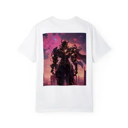 Dark Armored Warrior Anime Futuristic City Sunset