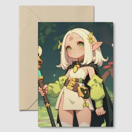 Anime Elf Girl Mage Forest Nature