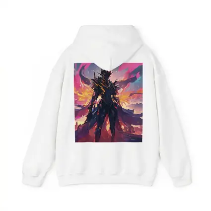 Dark Armored Warrior Anime City Sunset